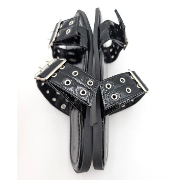 Wild Diva Lounge Belize Buckle Strap Slide Sandal Women's Black Size US10 EU41 - Picture 7 of 11